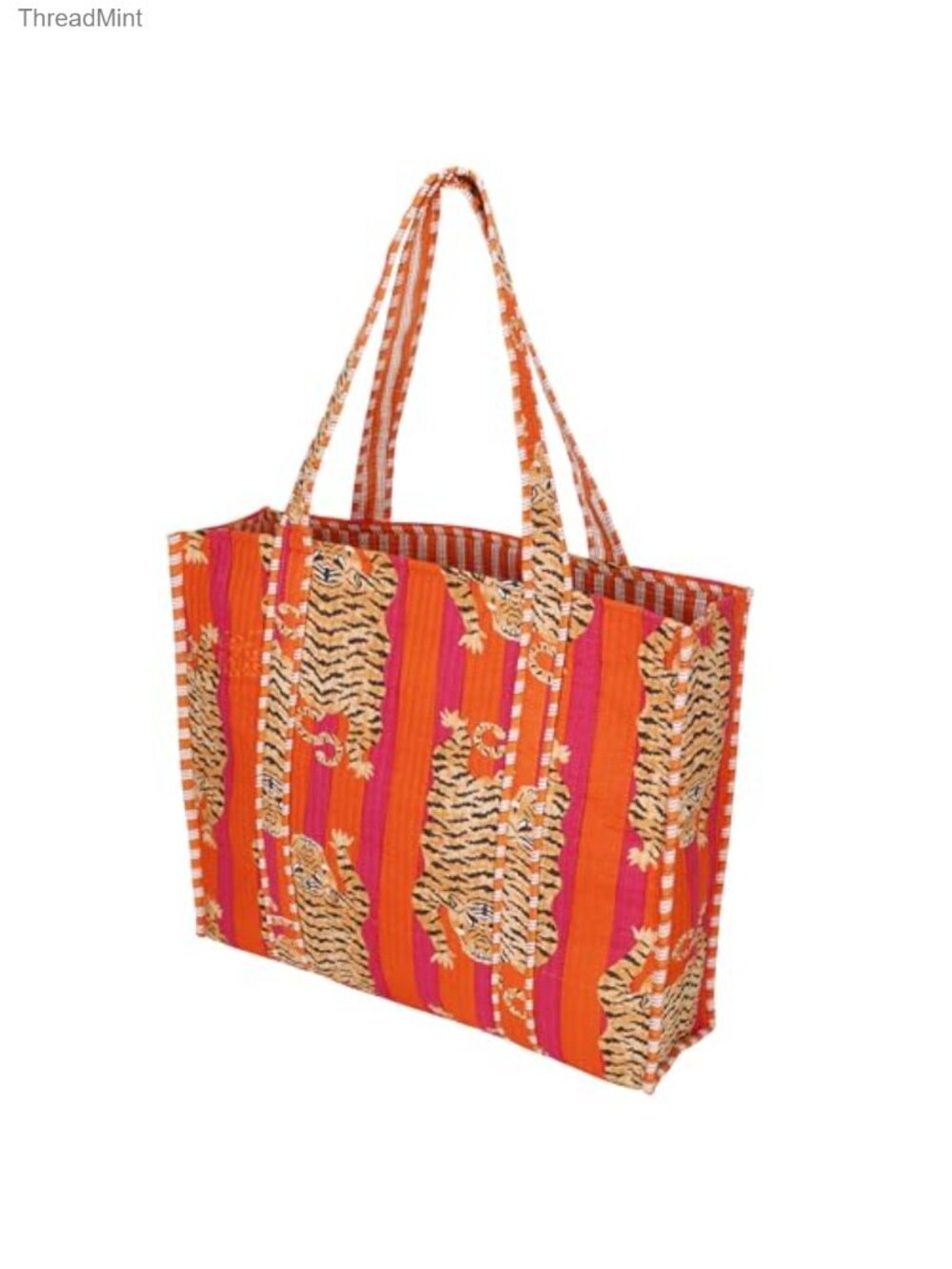 Cotton Quilted Tote Bag Shoulder Bag Lightweight Travel Shopping Beach Bag